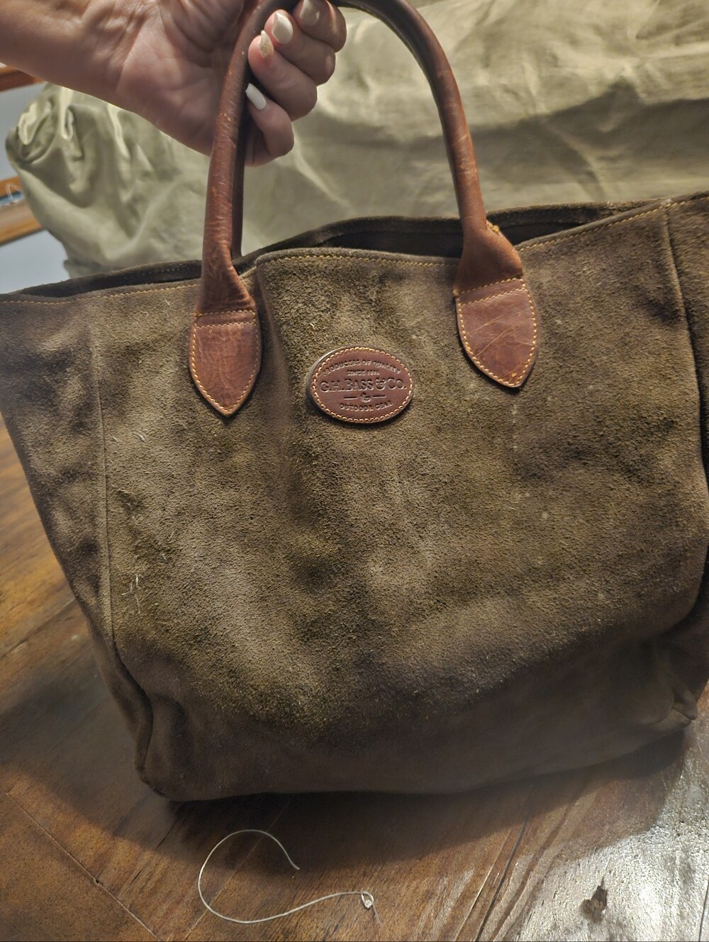 Vintage G.H. Bass & Co. Suede Tote Bag